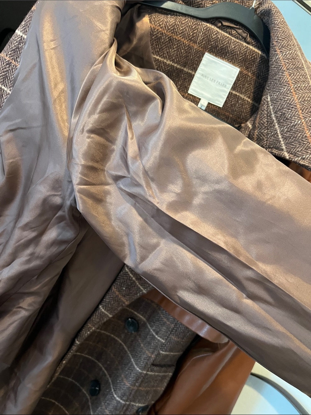 Avec Les Filles Brown Mixed-Media Trench Coat NWT - Picture 15 of 16